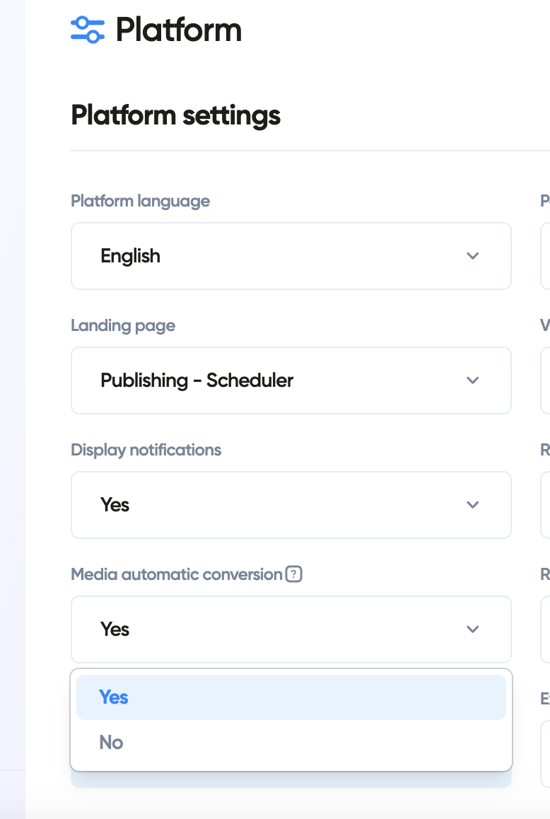 What is the automatic media conversion and how to deactivate it?